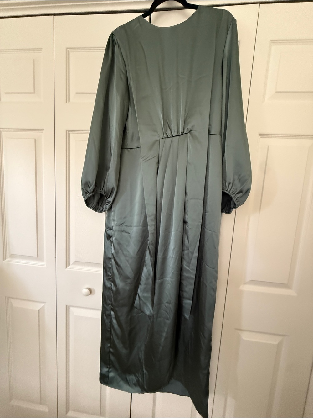 Y/Project Satin Maxi Dress in Muted Sage